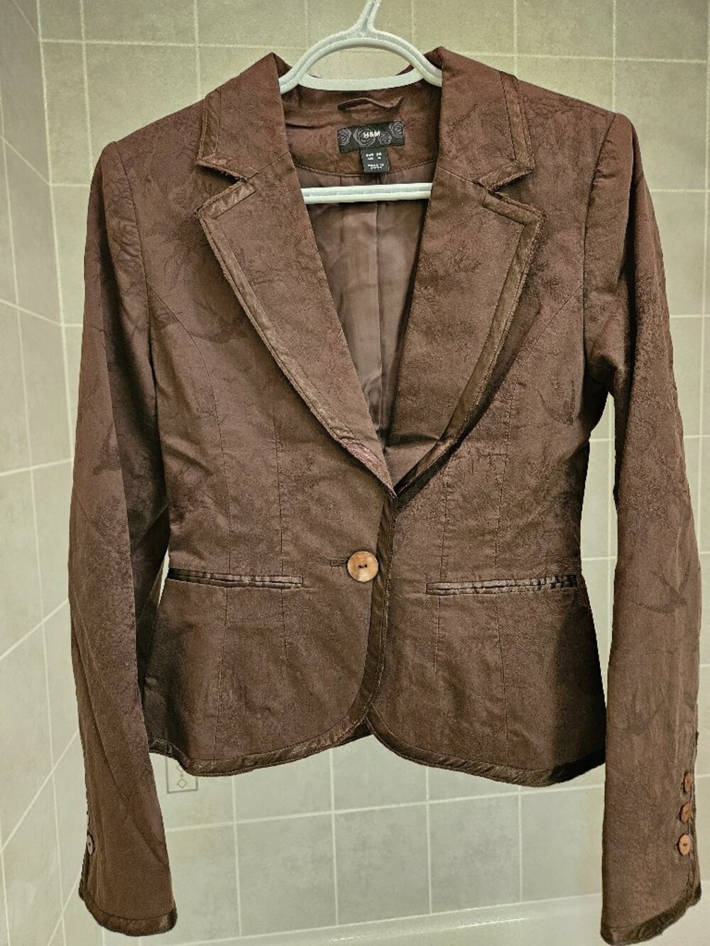 Chocolate brown fitted blazer jacket size 4